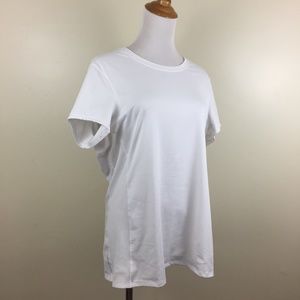 ALO Yoga CoolFit White Short Sleeve Mesh Insert Short Sleeve Active Shirt